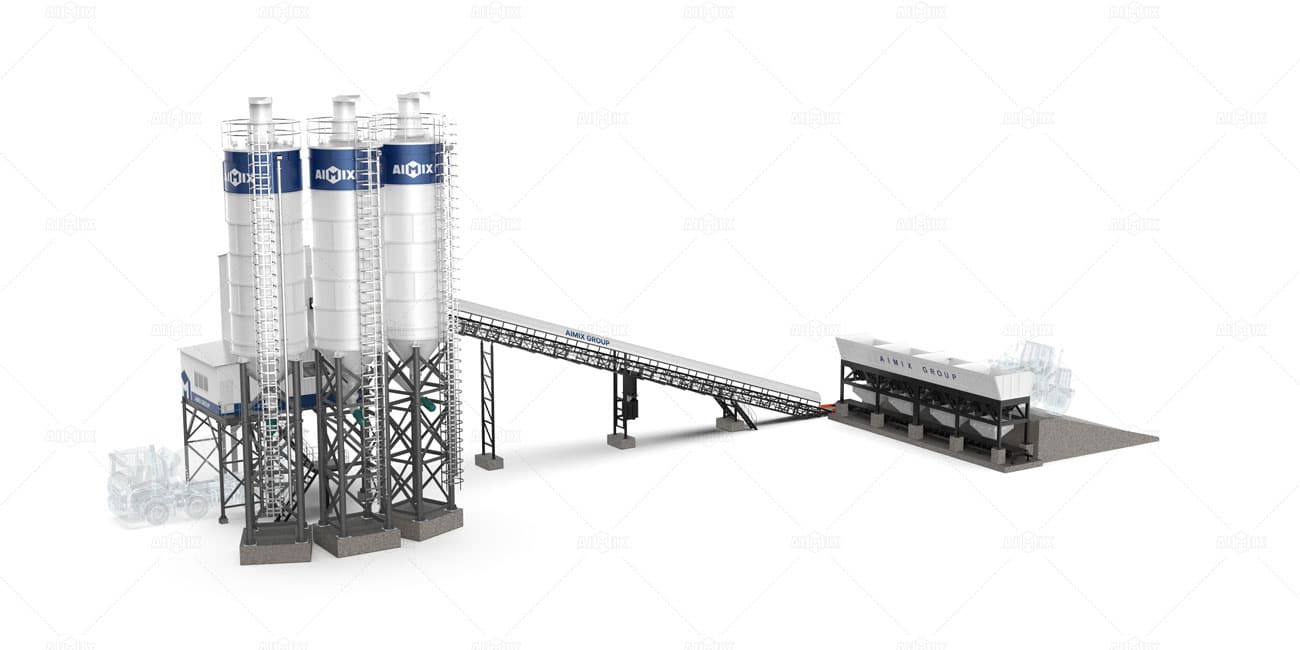 belt feeding ready mix batching plant