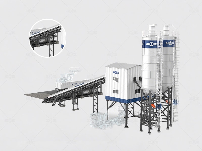 belt feeding type concrete plant for sale