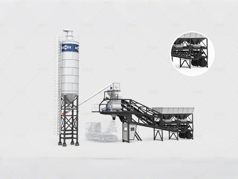 mobile type concrete batching plant for sale