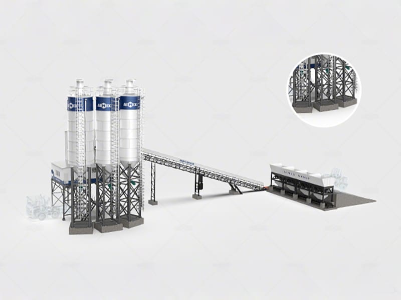 stationary type concrete batch plant