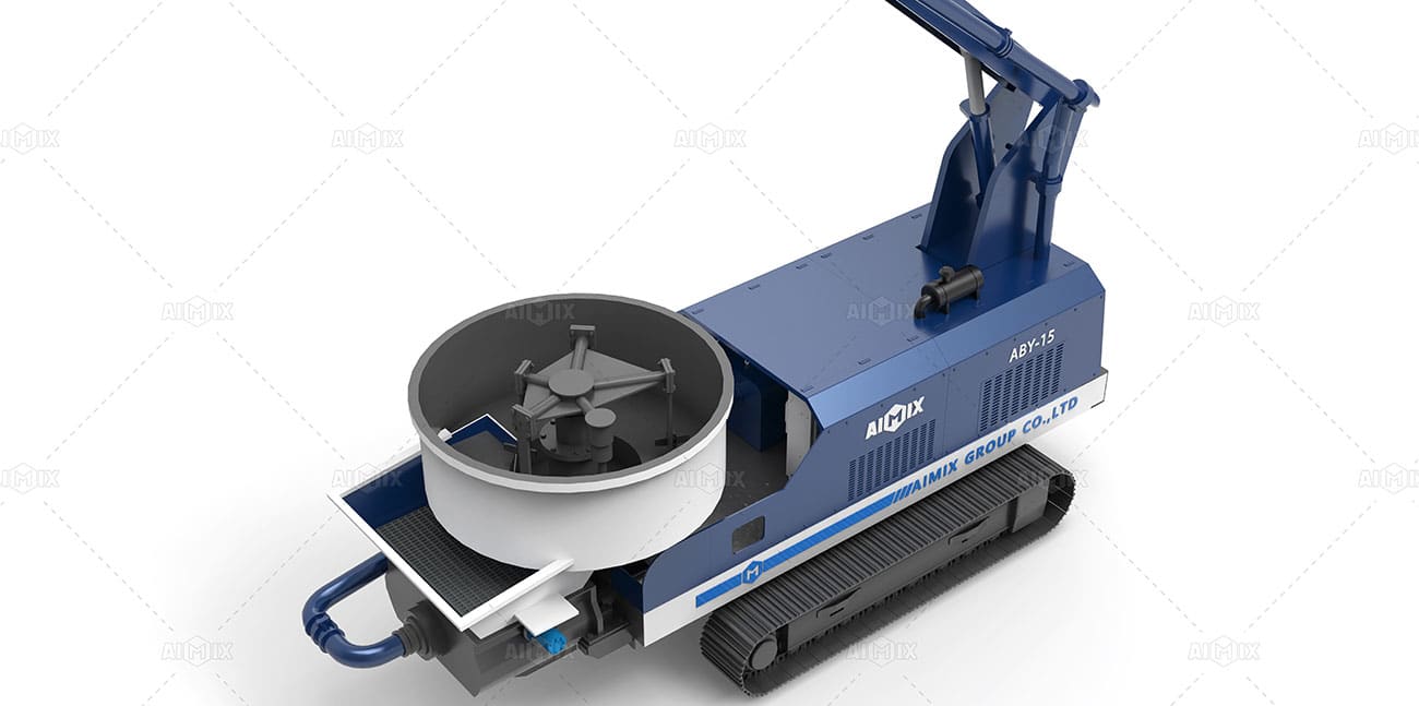 with a pan mixer-boom pump machine