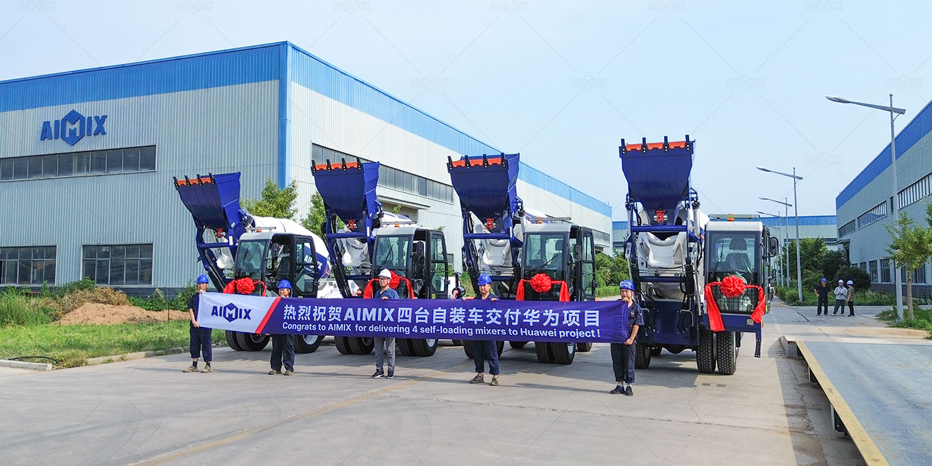 AIMIX self loading concrete mixers delivering to Saudi Arabia for Huawei's Projects