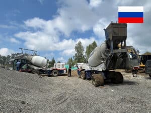 Self Loading Concrete Mixers Power Cableway Construction in Altai, Russia