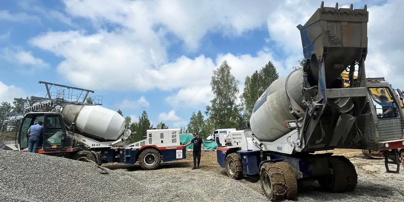 Self Loading Mixers in Russia for Cableway Construction