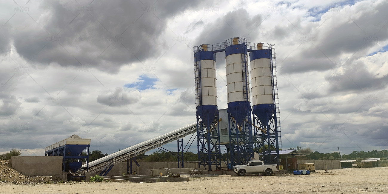 Stationary Concrete Batching Plants On-site Working