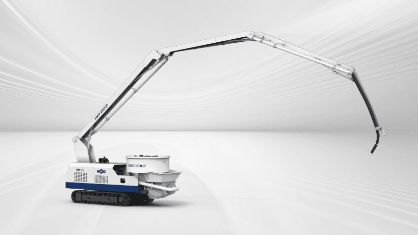 crawler type boom concrete pump and planetary mixer