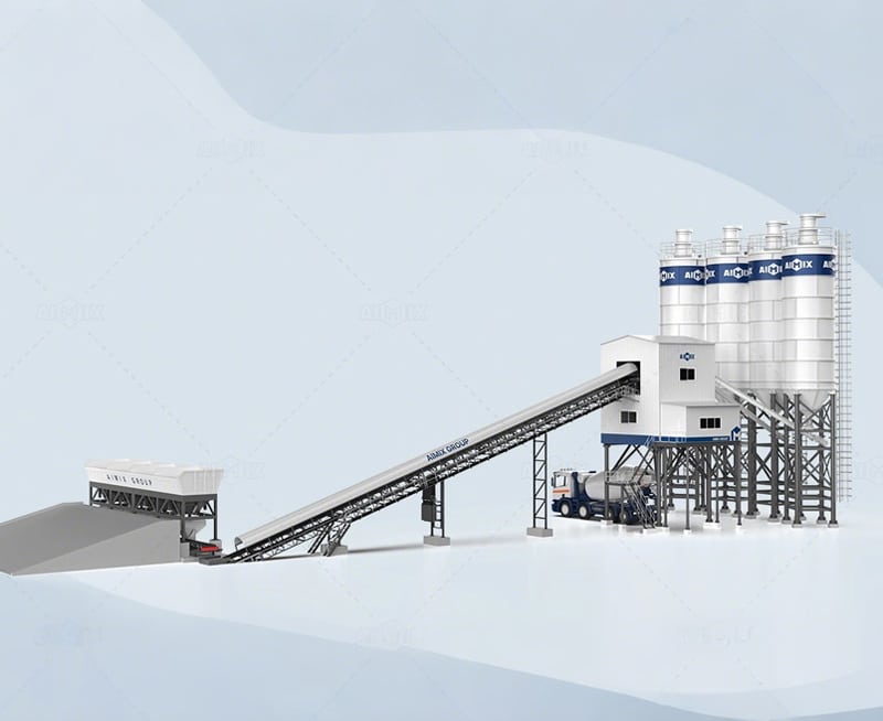 AJ stationary type batching plant cost