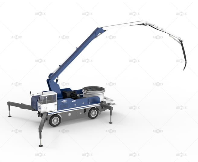 Wheeled Type Boom Concrete Pump and Planetary Mixer for Confined Space Working