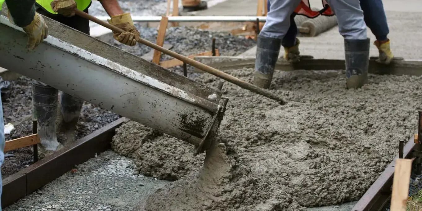 concrete pouring in confined place