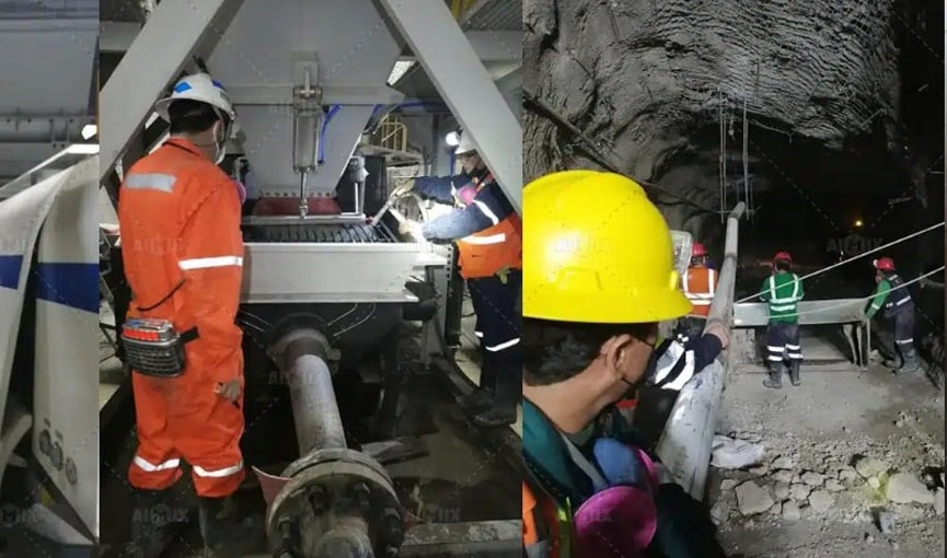 electric trailer pump concrete using for tunnel on-site