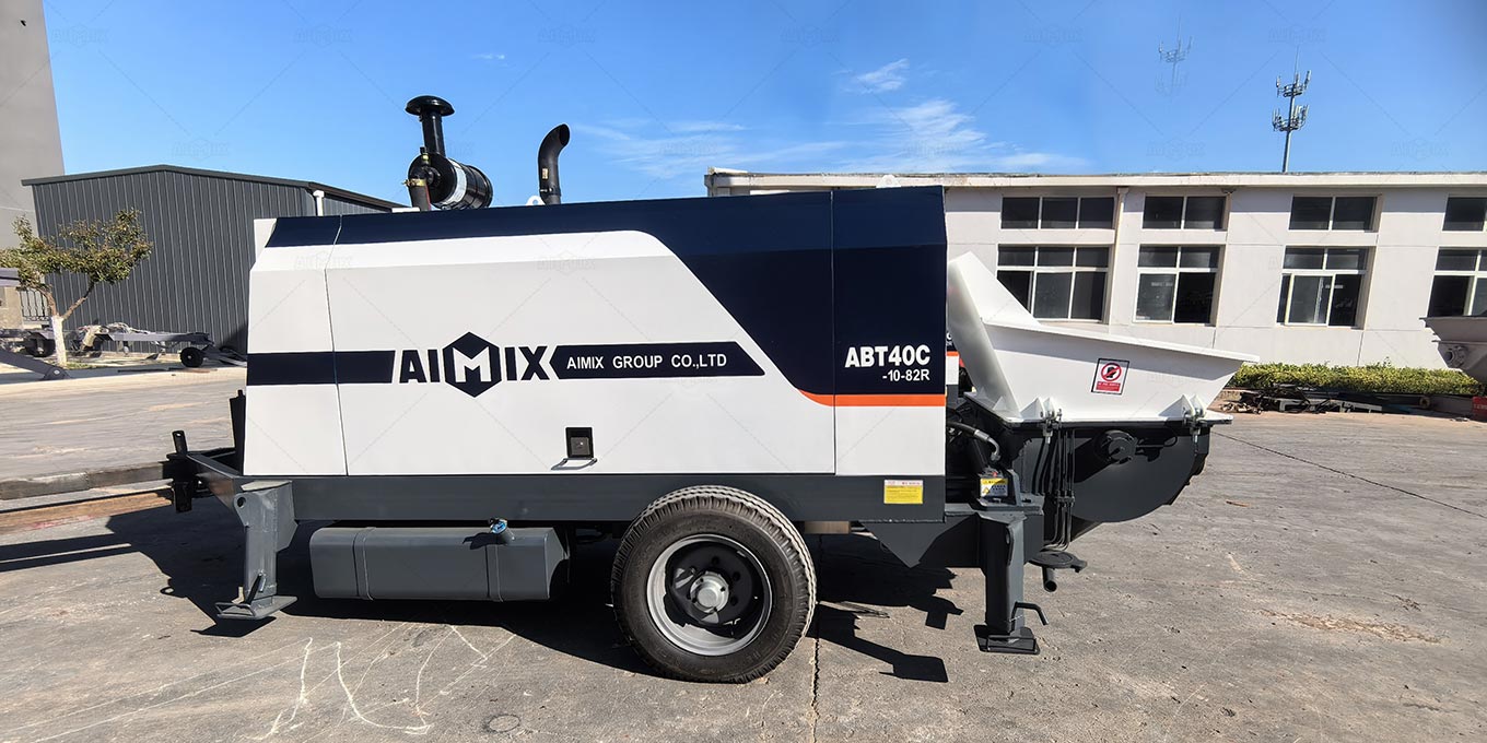 trailer concrete pump manufacturing in AIMIX Factory