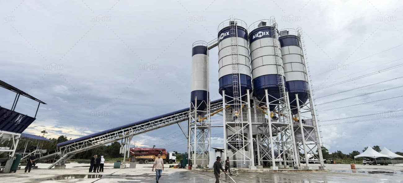 AJ-180 stationary type large capacity concrete plant