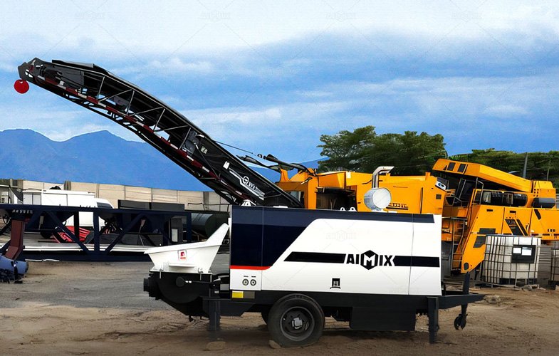 Residential construction Using ABT40C diesel concrete pump in Guatemala