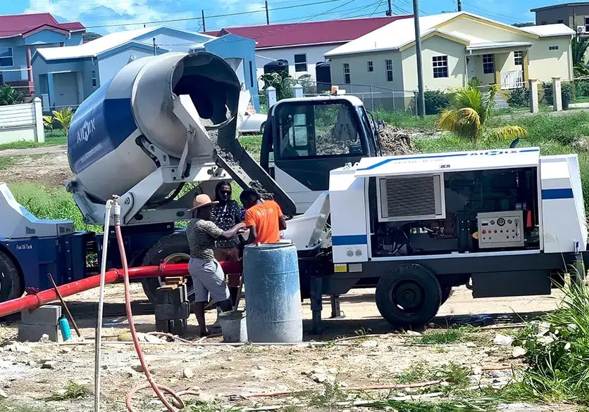 self concrete mixer and portable concrete pump for House Construction In Antigua