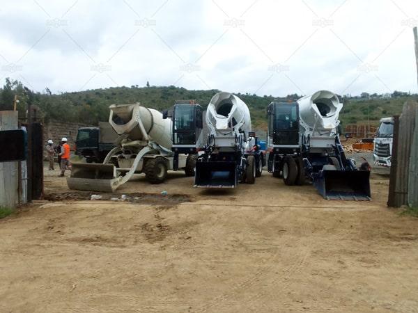 UK clients bought 2 units of 4.0 m³ self loading concrete mixers for projects in Kenya