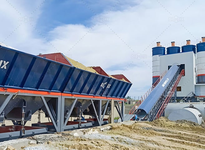 Precast Manufacturer Using AJ180 Automatic Concrete Batching Plant in Kazakhstan