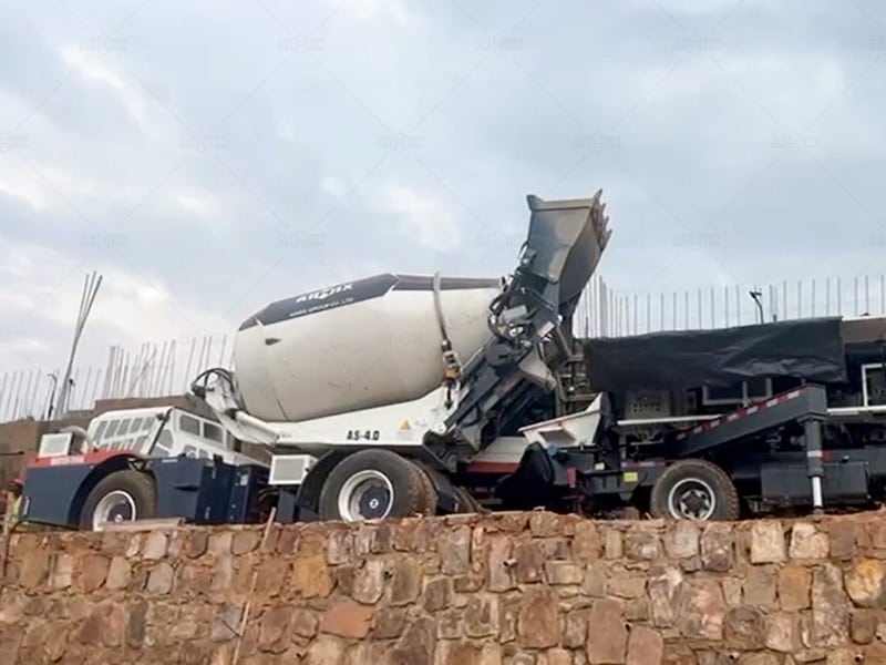 AS-4.0 concrete mixer operation in Tanzania
