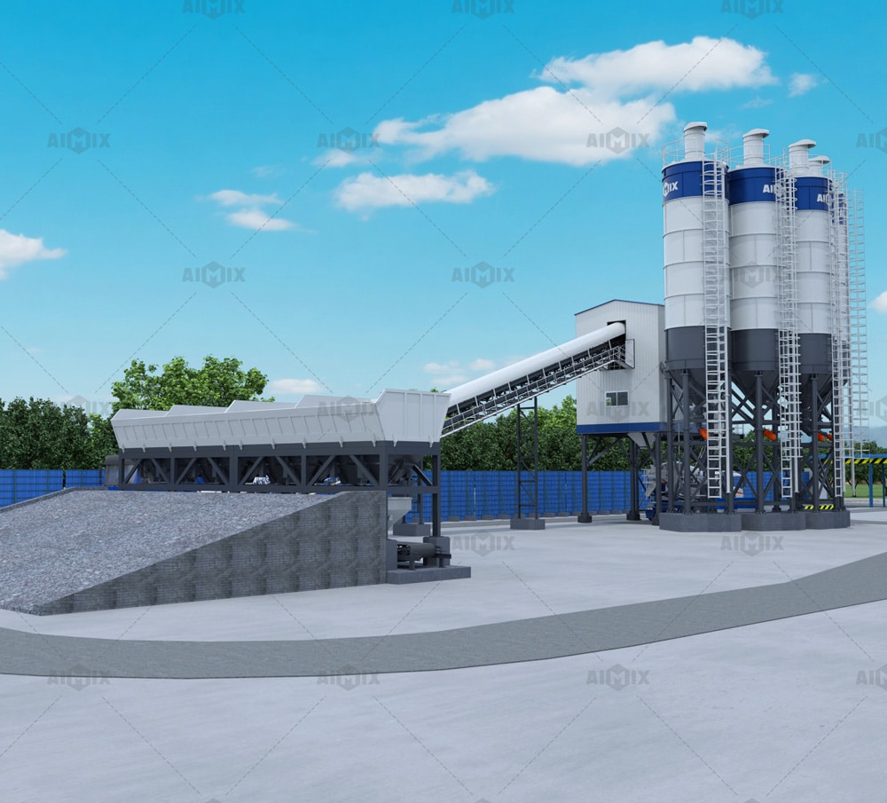 AJ series Stationart type concrete batching plant in malaysia