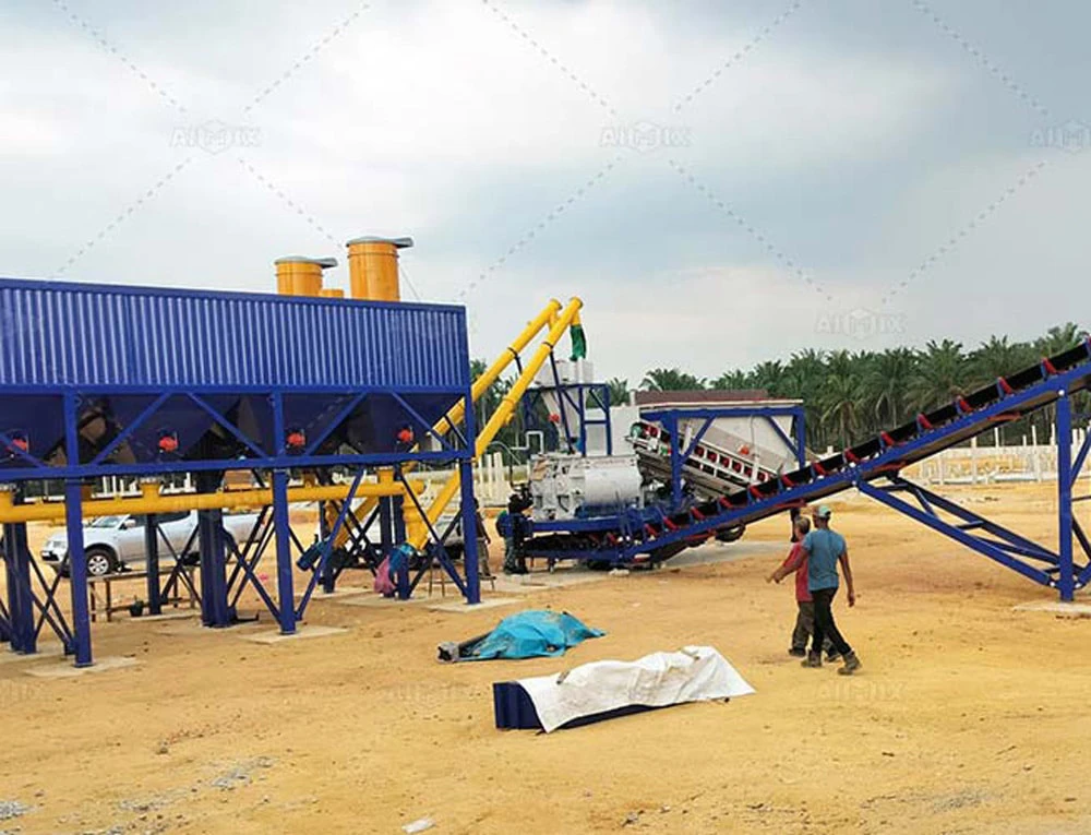 AJSY35 Portable Concrete Plant for Urban Construction in Malaysia