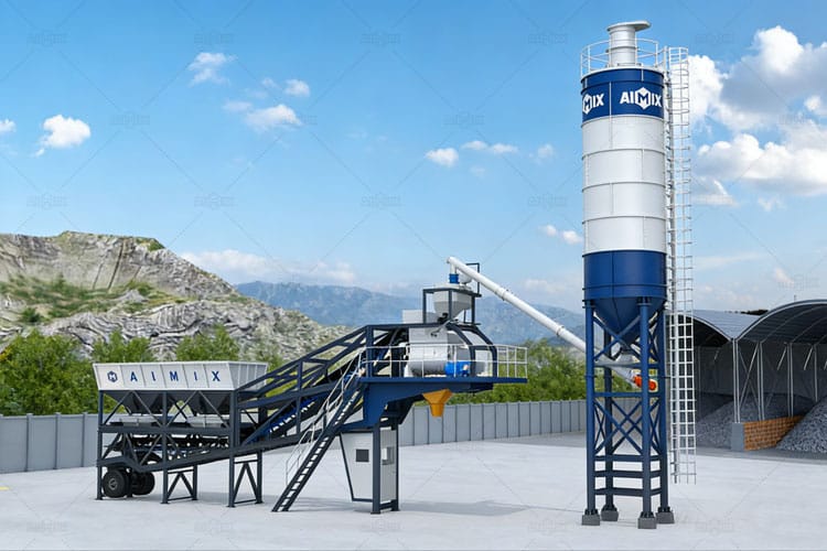AJY series mobile concrete plant for sale in AIMIX