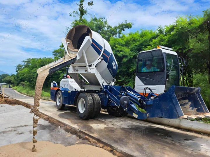 USA Client using Self loading mixer for Road Repair in El Salvador