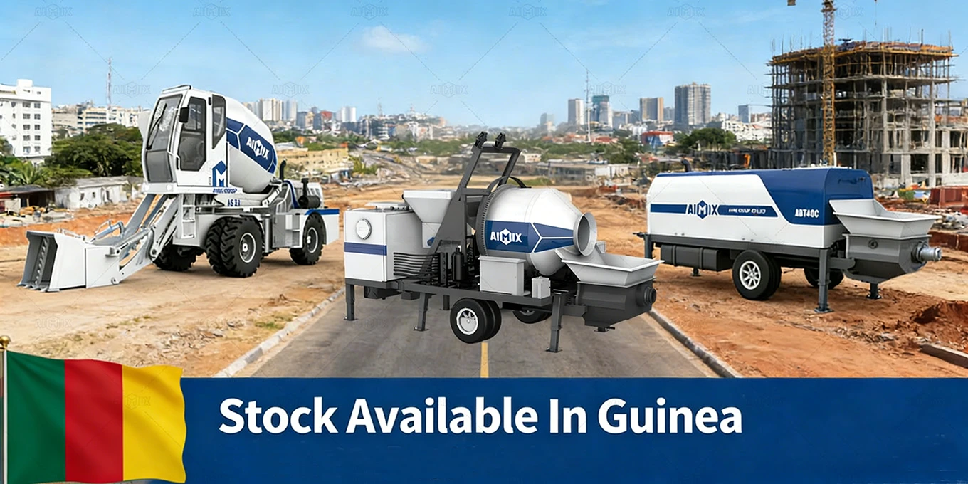 AIMIX concrete pump and self loading concrete mixer ready stock in Guinea