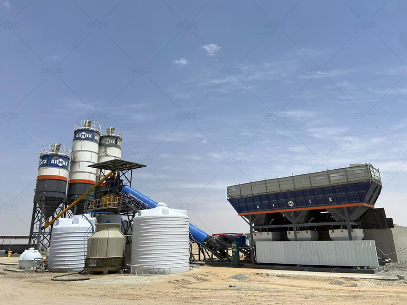 Foundation-free concrete plant suitbale for the desert environment