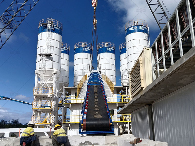 Hopper installation on the concrete plant in Guam
