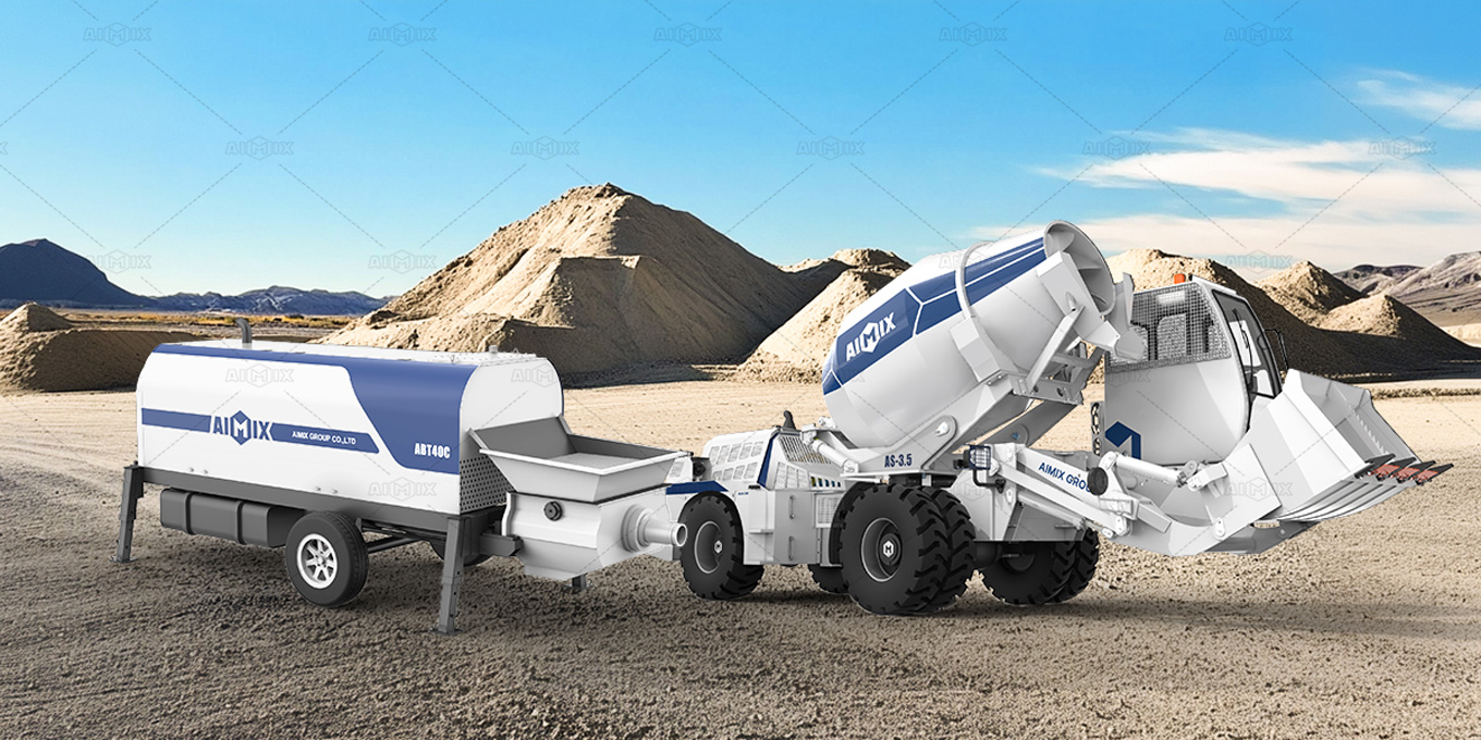 Self Loading Concrete Mixer and concrete pump Solution in AIMIX