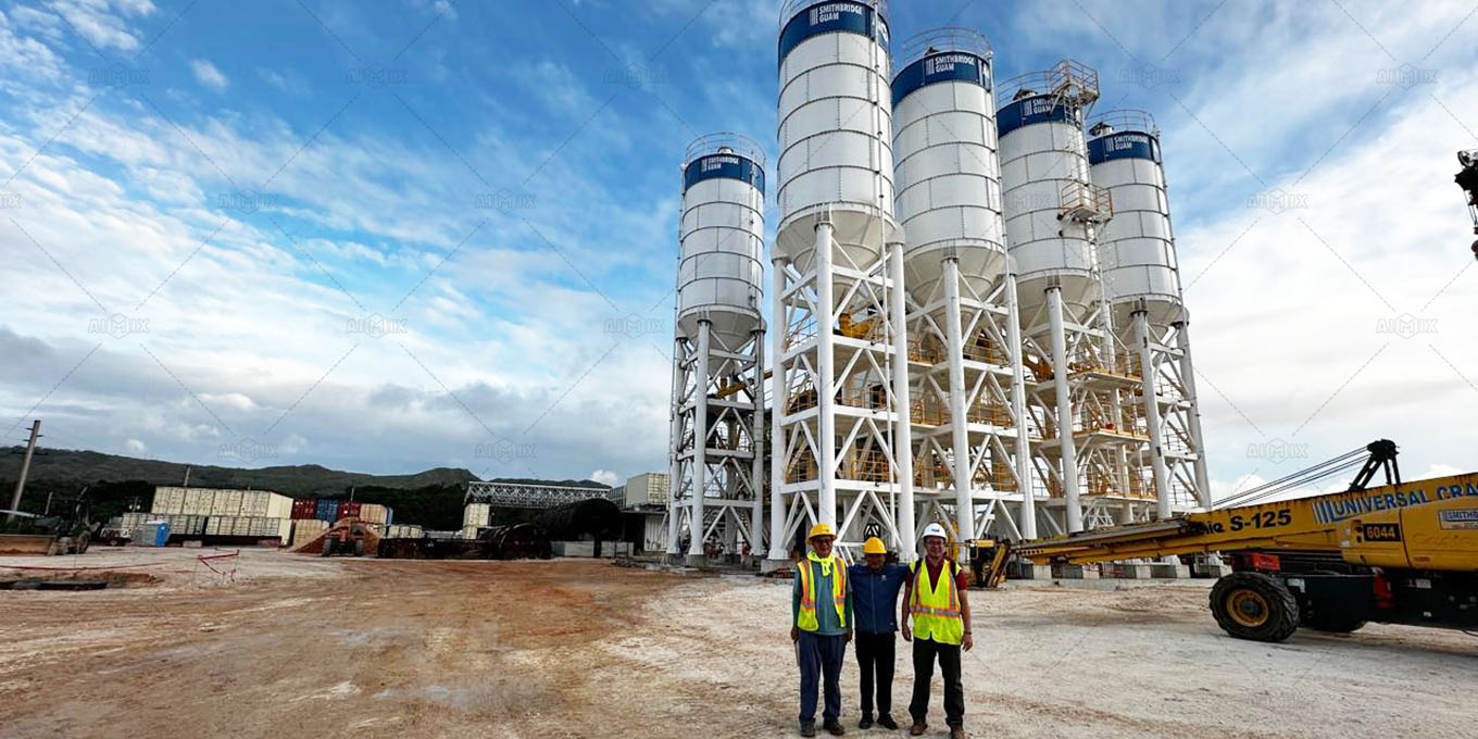 Successful operation of AJ180 concrete plant in Guam