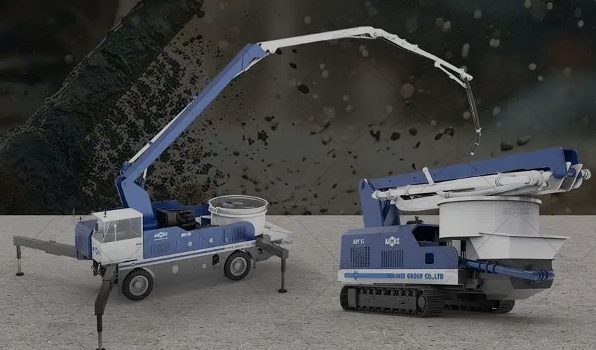 Wheeled type and crawler type Boom Concrete Pump with Planetary Mixer in Guinea
