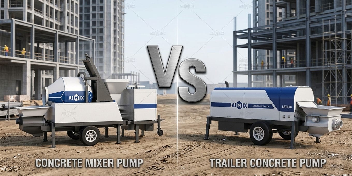 AIMIX concrete mixer and pump VS trailer concrete pump