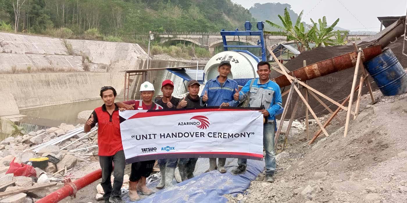 This ABJZ40C mix Pump in Indonesia's Bridge Construction replaced 12 workers, saving the owner $4,500 in the first two months