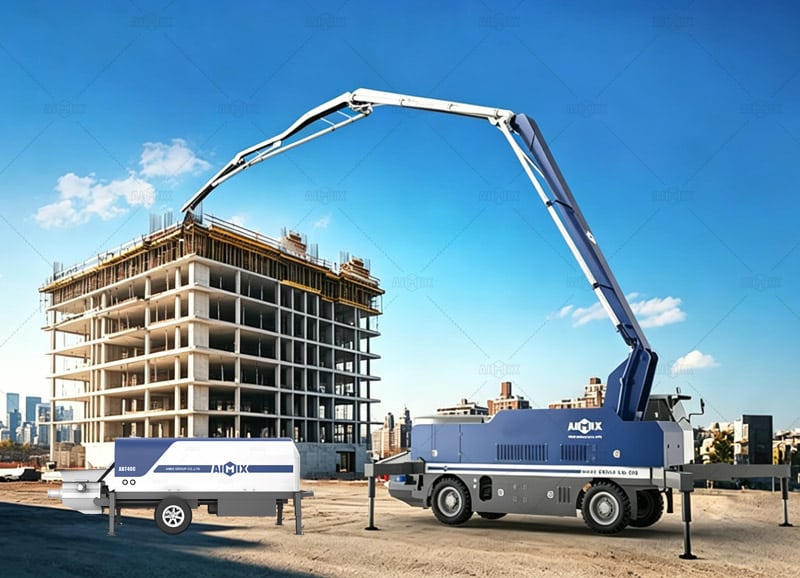 boom pump and line pump for commercial construction projects