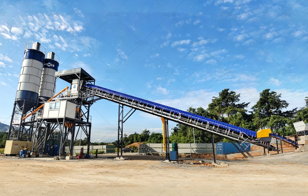 AJ120 Readymixed Concrete Plant for Industrial Manufacturing Plant in Indonesia