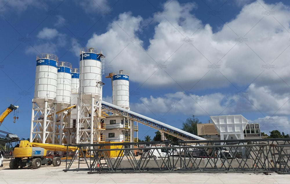 AJ180 Stationary Concrete Batch Plant for Process Plant Construction in Guam