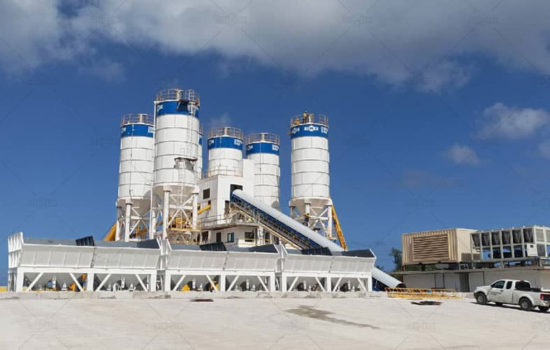 AJ180 Stationary Concrete Plant for Process Plant Construction in Guam