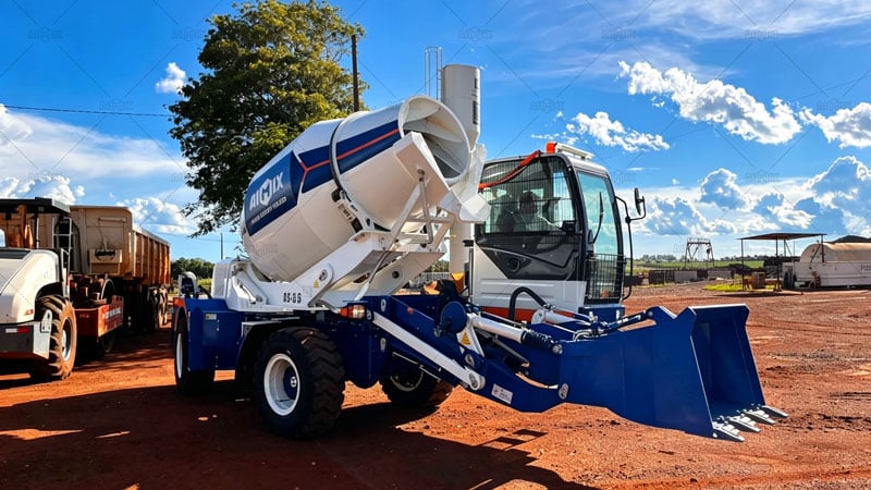 AS-3.5 Self Loader Concrete Mixer Applied for Road Construction in Asunción, Paraguay