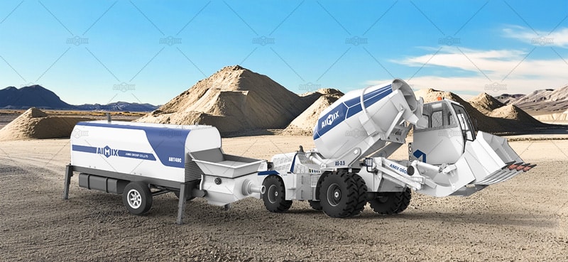 AS-3.5 Self Mixer +ABT40C Concrete Pump Combo in Paraguay
