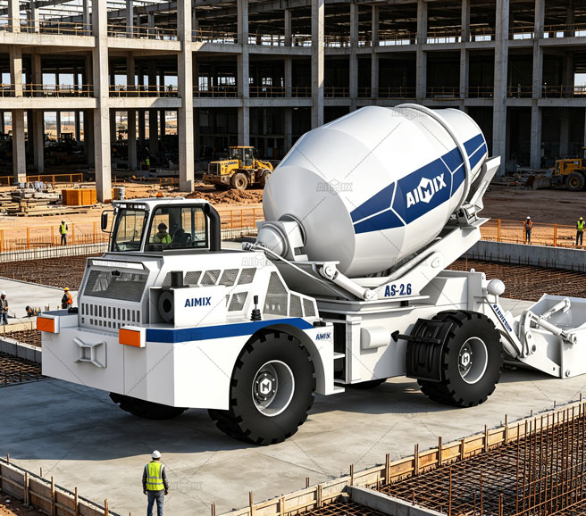 Industrial Construction in Paraguay Using AIMIX self concrete mixing machine
