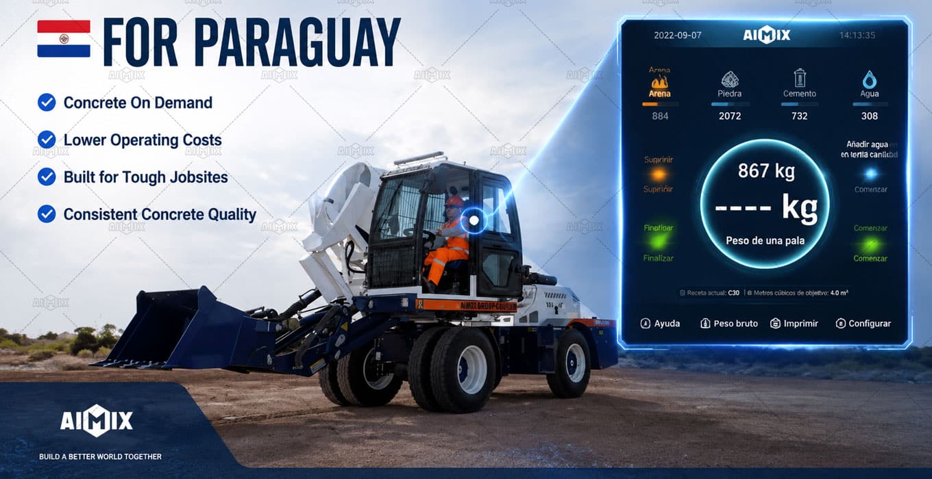 Self Loading Concrete Mixer Is the Primary Solution for Paraguay