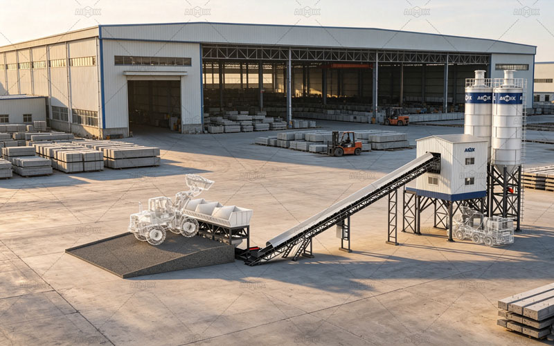 concrete batching plant - core concrete production machine for precast concrete products manufacturing