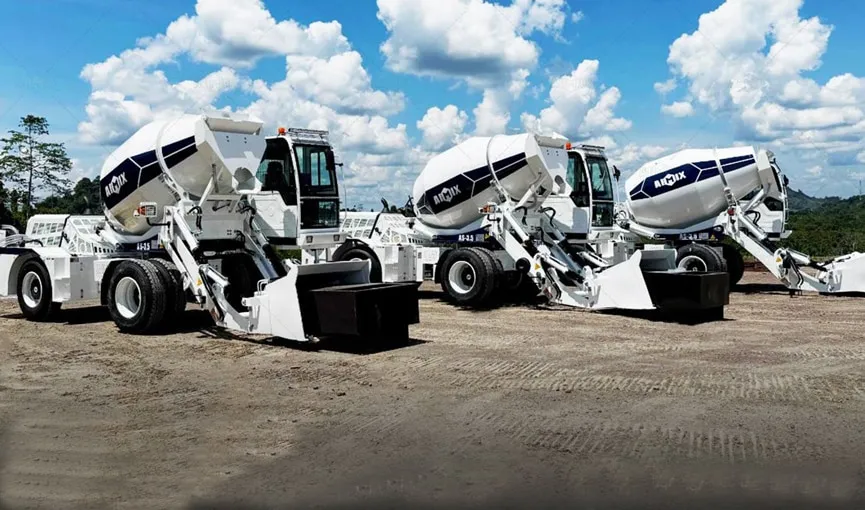 3 units of AS-3.5 self concrete mixers for remote road construction in-malaysia