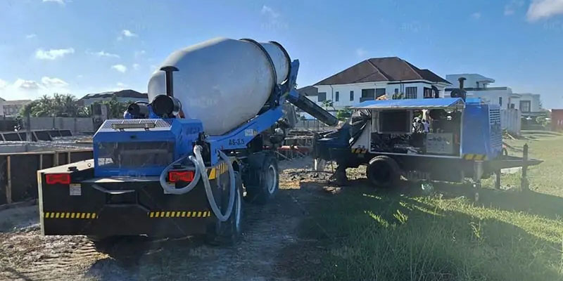 AIMIX Self Loading Mixer and Trailer Concrete Pump for Building Construction in Nigeria