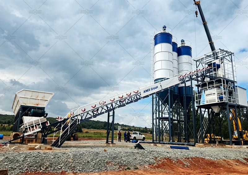 AJ90 Concrete Batching Plant in South Africa for Building Construction Projects