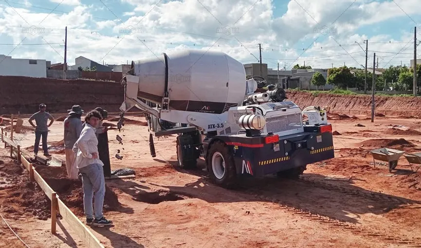 AS-3.5 self loader mixer for rural house construction project in Brazil