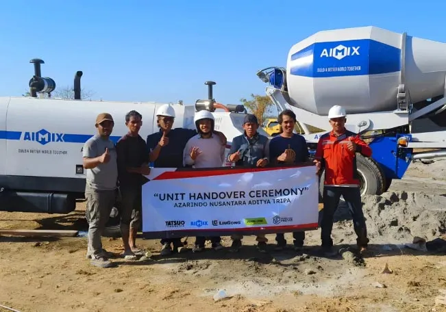 AS 5.5 Mixer Beton and ABT60C Concrete Pump for Foundation Constructionin Indonesia