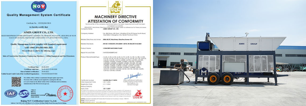 Choosing AIMIX small concrete plant manufacturer Quality Management & International Compliance