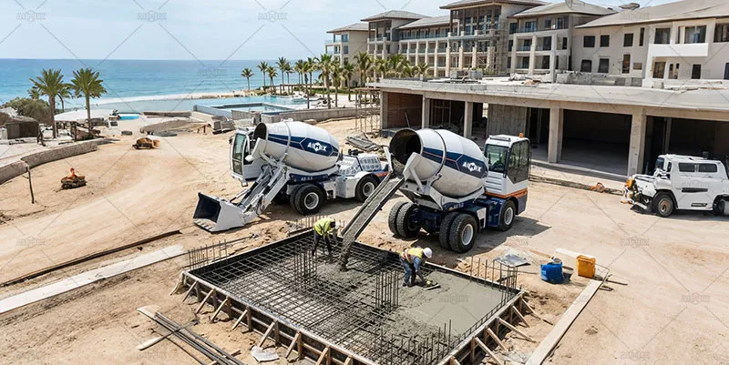 Under Saline & Corrosive Environments Using AIMIX Concrete Mixer Self Loading Type