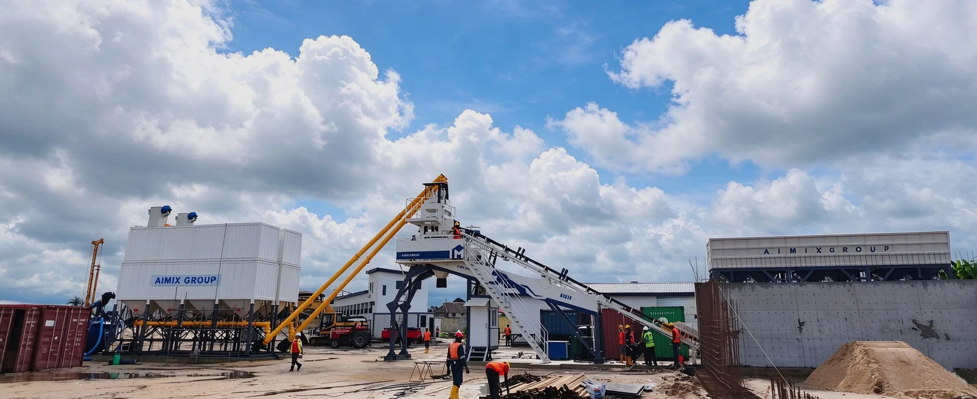 Centrale à béton AIMIX AJQ70 installée au Nigéria